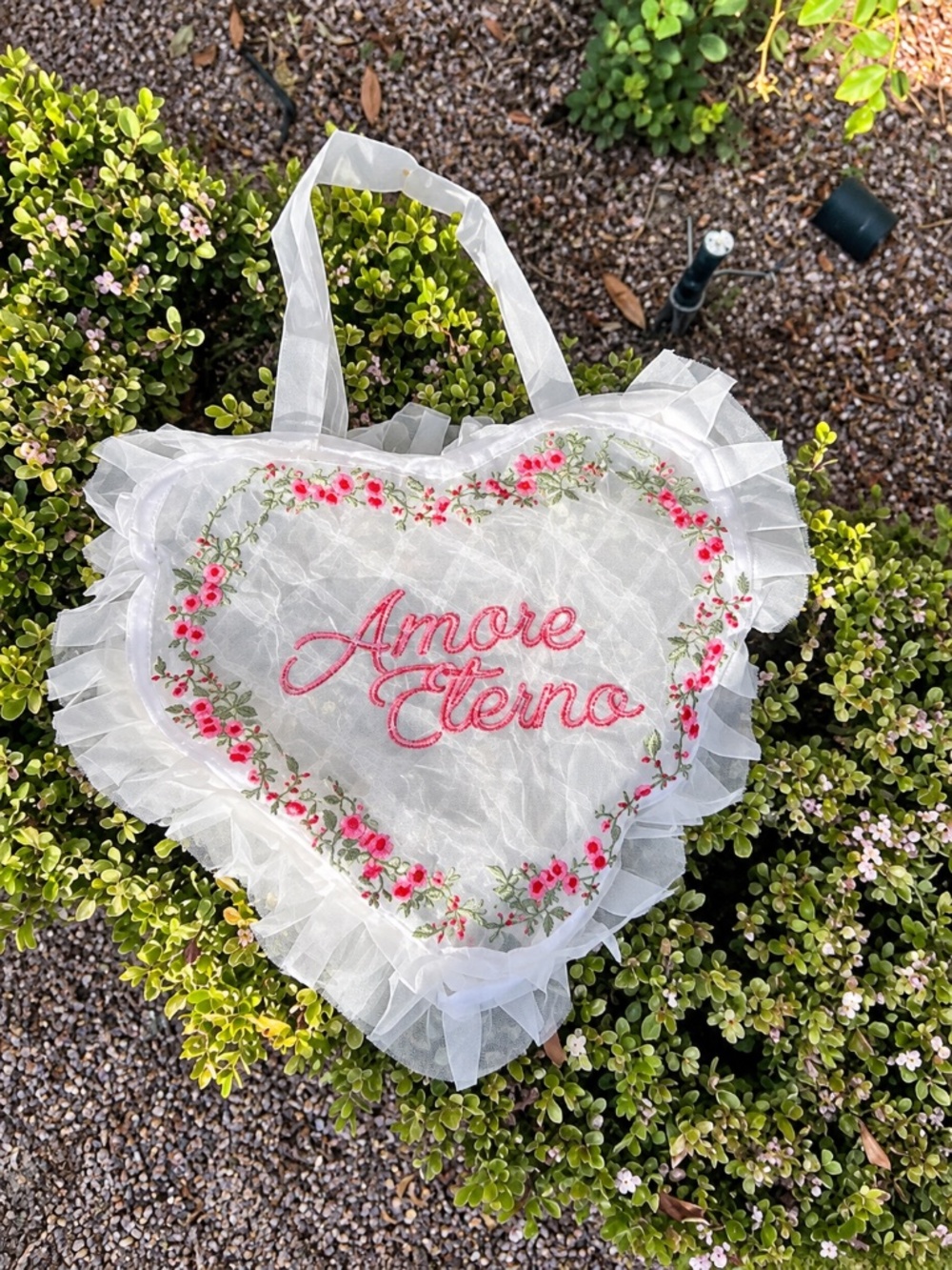 Serpenti Amore Eterno Heart Shaped Floral Ruffle Purse